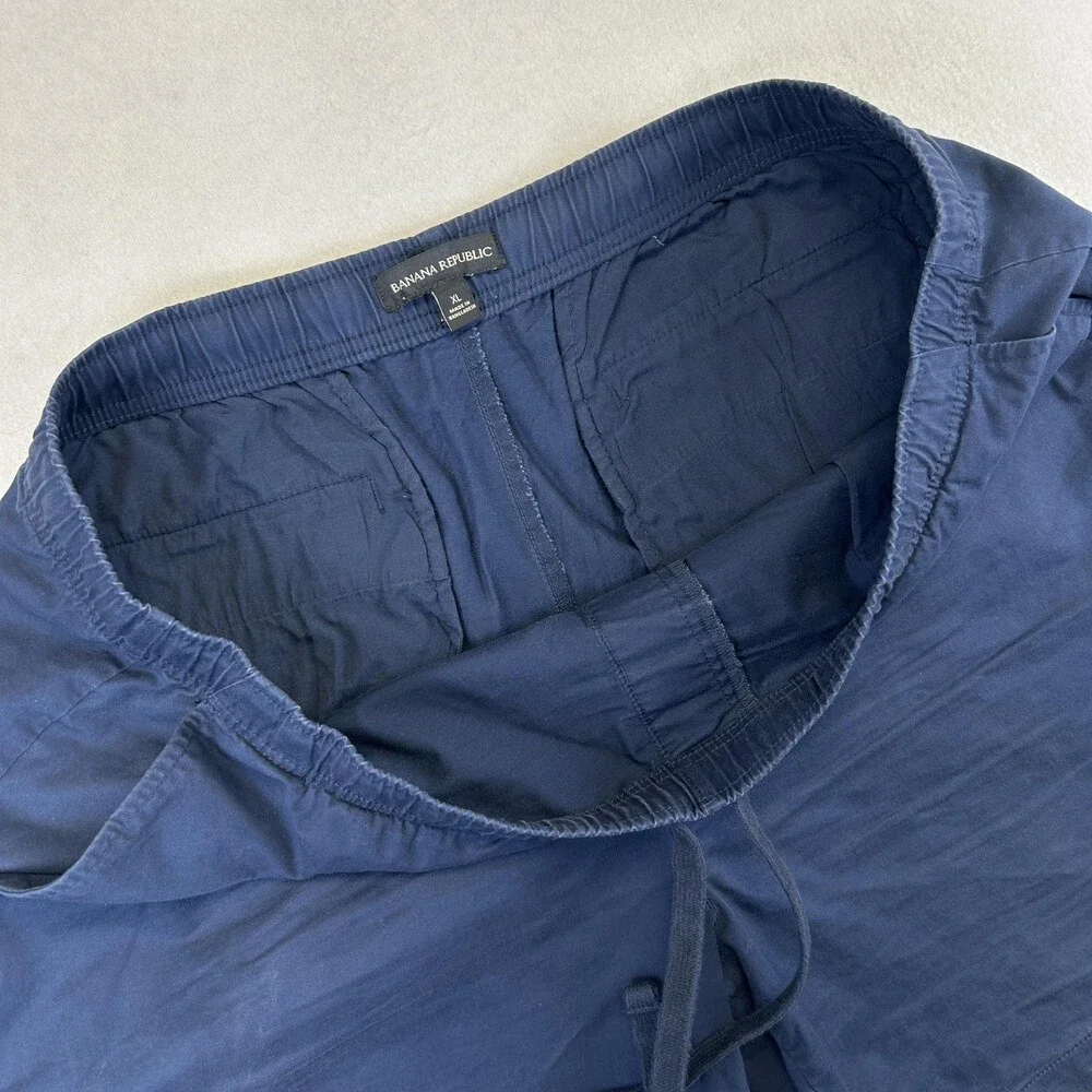Banana Republic Chino Shorts Mens XL Blue Stretch Drawstring 7